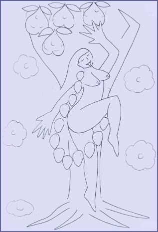 Kali has been pictured as a blue skull-garlanded dancer, and as a tree with four fruits.